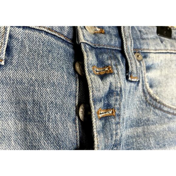 Madewell Jeans Women 24 Blue Denim Cali Demi Boot Exposed button fly Pants - Picture 9 of 14